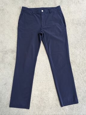 Vineyard Vines Fairway Pants Men 34X34 Blue Performance Golf Chino Stretch Tech